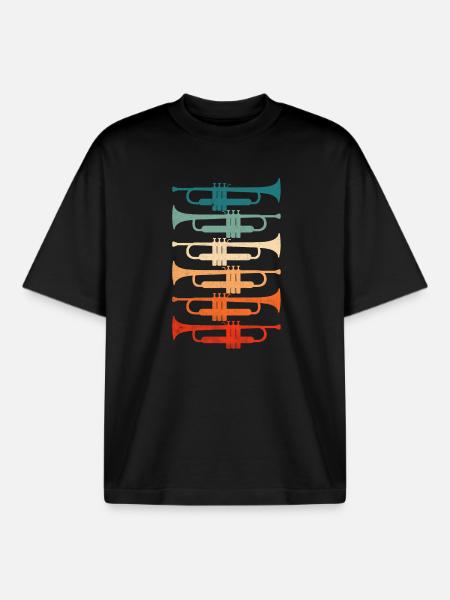 TROMPETTE - T-shirt unisexe boxy épais biologique Stanley/Stella - noir