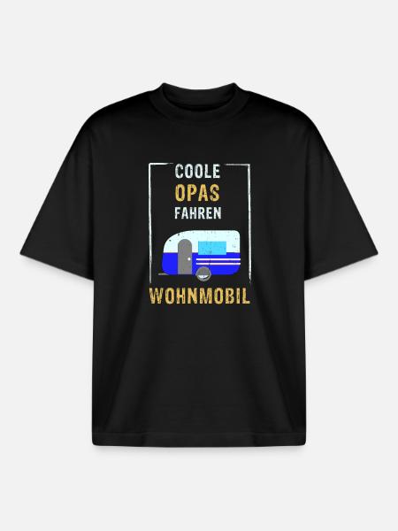 Coole Opas fahren Wohnmobil - Boxy Heavyweight Unisex Organic T-Shirt von Stanley/Stella - Schwarz