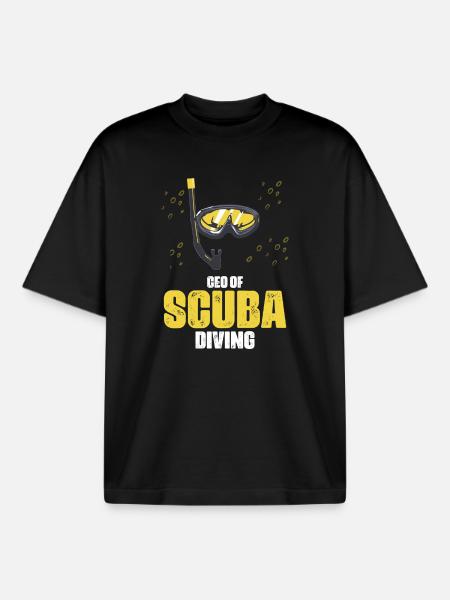 Freediver Scuba Diver Design - Boxy Heavyweight Unisex Organic T-Shirt by Stanley/Stella - black