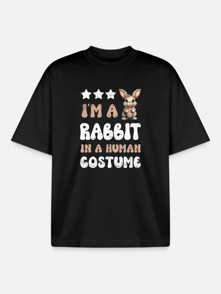 Rabbit Rabbit - Boxy Heavyweight Unisex Organic T-Shirt by Stanley/Stella - black