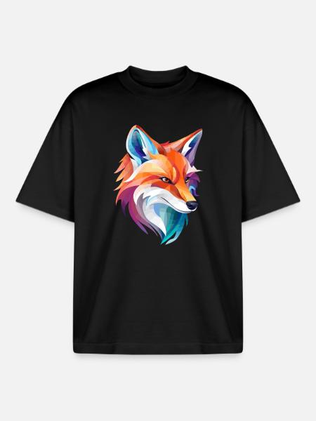Fuchs Design - Boxy Heavyweight Unisex Organic T-Shirt von Stanley/Stella - Schwarz