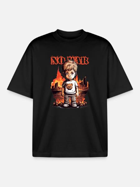 No war ! - Boxy Heavyweight Unisex Organic T-Shirt by Stanley/Stella - black