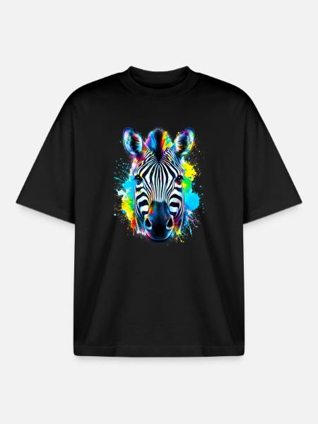 Zebra - Boxy Heavyweight Unisex Organic T-Shirt by Stanley/Stella - black
