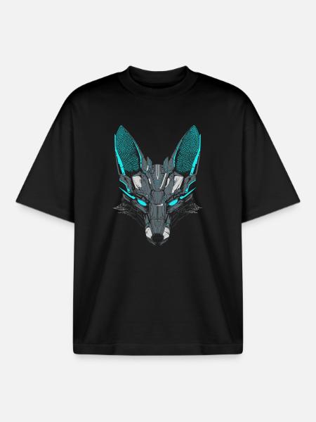 Mecha-Fuchs - Boxy Heavyweight Unisex Organic T-Shirt von Stanley/Stella - Schwarz