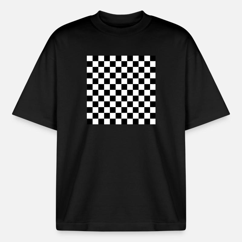Schwarz-Weißes Schachquadrat - Boxy Heavyweight Unisex Organic T-Shirt von Stanley/Stella - Schwarz