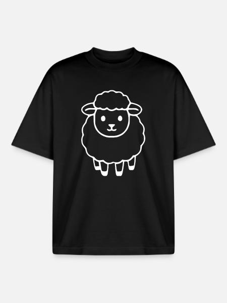 Sheep Sheep Lamb - Boxy Heavyweight Unisex Organic T-Shirt by Stanley/Stella - black