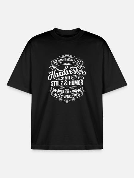 Artisan Humor Badge - Boxy Heavyweight Unisex Organic T-Shirt by Stanley/Stella - black