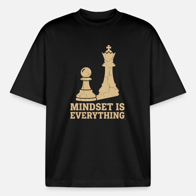 Mindset Is Everything – Chess Strategy Design - Boxy Heavyweight Unisex Organic T-Shirt von Stanley/Stella - Schwarz