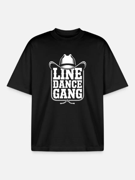 Banda de Baile en Línea – Estilo Vaquero - Camiseta unisex boxy orgánica de Stanley/Stella - negro