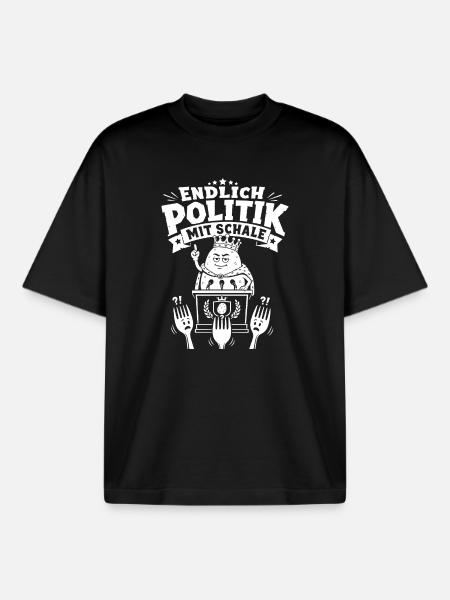 Endlich Politik mit Schale - Boxy Heavyweight Unisex Organic T-Shirt von Stanley/Stella - Schwarz