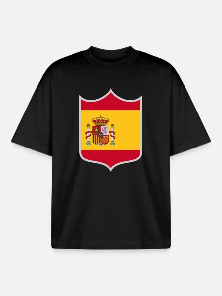 Spanien Flagge Wappen - Boxy Heavyweight Unisex Organic T-Shirt von Stanley/Stella - Schwarz