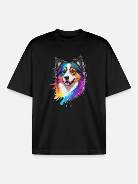 Collie - Boxy Heavyweight Unisex Organic T-Shirt by Stanley/Stella - black
