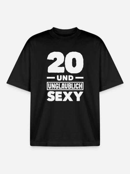Funny 20th Birthday Gift - Boxy Heavyweight Unisex Organic T-Shirt by Stanley/Stella - black