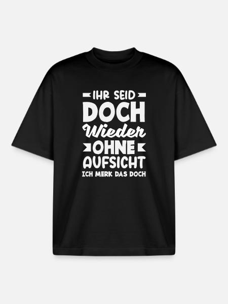 Again without supervision – sarcasm - Boxy Heavyweight Unisex Organic T-Shirt by Stanley/Stella - black