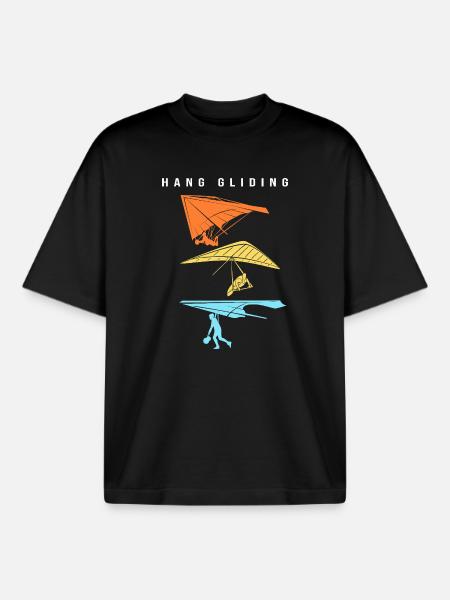 Paragliding Paragliding Paraglider - Boxy Heavyweight Unisex Organic T-Shirt by Stanley/Stella - black
