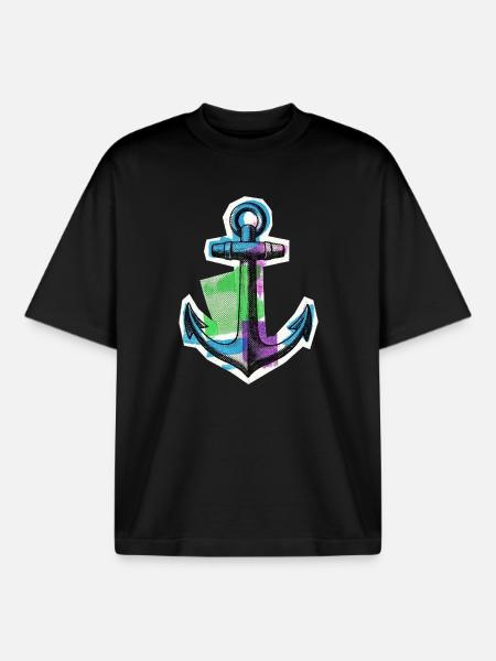 Capitaine marin marin - T-shirt unisexe boxy épais biologique Stanley/Stella - noir