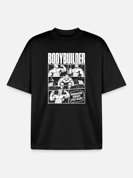 Bodybuilder Training Comic Stolz - Boxy Heavyweight Unisex Organic T-Shirt von Stanley/Stella - Schwarz