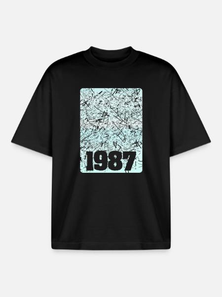 Figure 1987 - T-shirt unisexe boxy épais biologique Stanley/Stella - noir