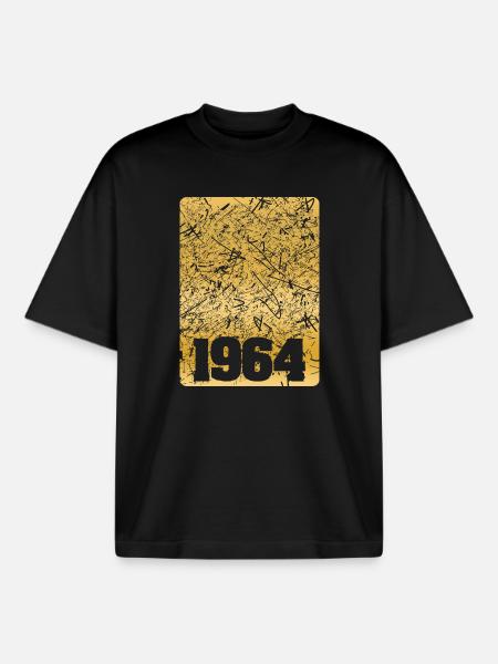 1964 - Boxy Heavyweight Unisex Organic T-Shirt by Stanley/Stella - black