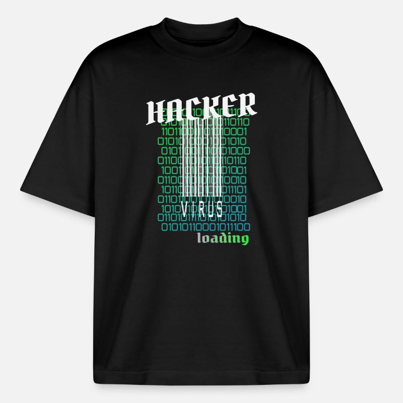 Anonymous, hacker - Heavyweight Boxy Unisex T-Shirt by Stanley/Stella - black