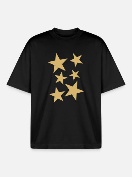 étoiles - T-shirt unisexe boxy épais biologique Stanley/Stella - noir