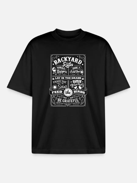 Backyard rules - Boxy Heavyweight Unisex Organic T-Shirt von Stanley/Stella - Schwarz