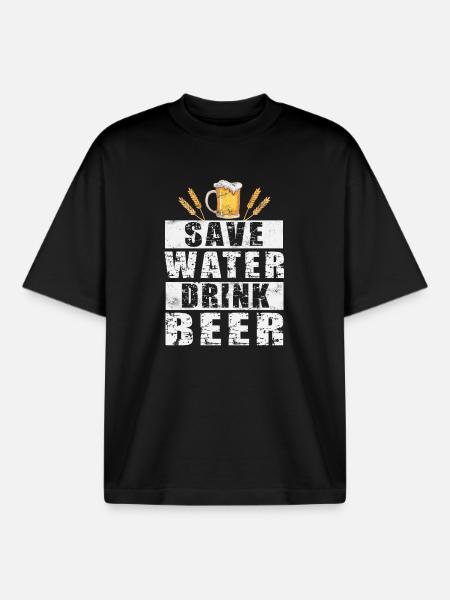 Bière - T-shirt unisexe boxy épais biologique Stanley/Stella - noir