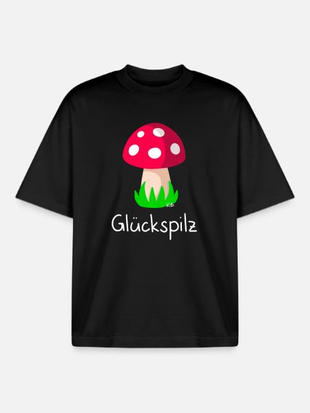 Glückspilz - Boxy Heavyweight Unisex Organic T-Shirt von Stanley/Stella - Schwarz