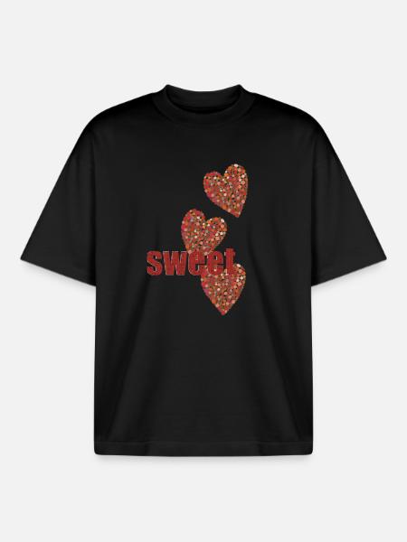 sweet hearts - Boxy Heavyweight Unisex Organic T-Shirt von Stanley/Stella - Schwarz