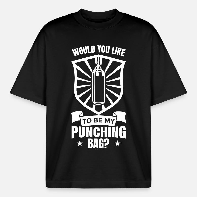 Willst du mein Boxsack sein - Boxy Heavyweight Unisex Organic T-Shirt von Stanley/Stella - Schwarz