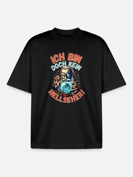 Bin doch kein Hellseher - Boxy Heavyweight Unisex Organic T-Shirt von Stanley/Stella - Schwarz