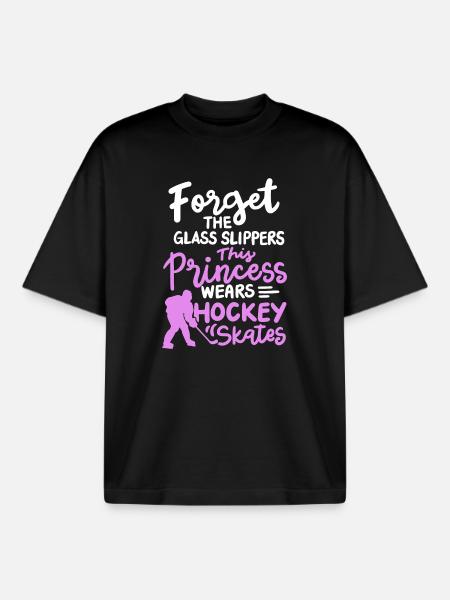 Eishockey Mädchen Hockey Schlittschuhe - Boxy Heavyweight Unisex Organic T-Shirt von Stanley/Stella - Schwarz