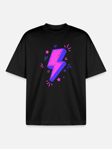 Lebendiger, bunter Strahl für Drucke - Boxy Heavyweight Unisex Organic T-Shirt von Stanley/Stella - Schwarz