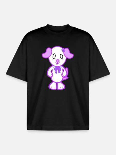 KawaiiDOGGOS - Flora print - Boxy Heavyweight Unisex Organic T-Shirt by Stanley/Stella - black