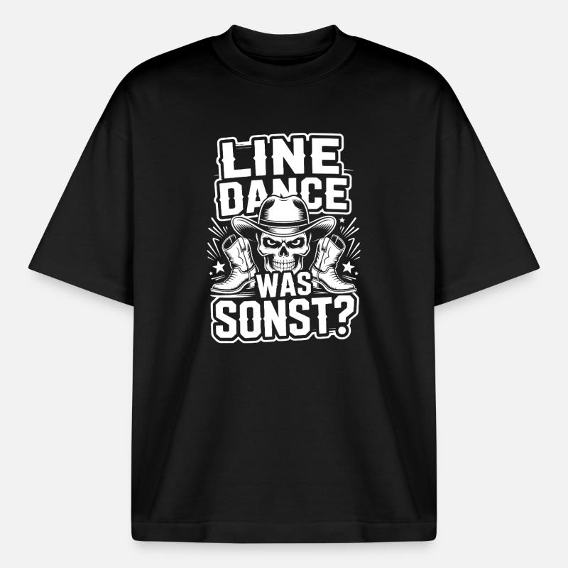 Line Dance What Else Skull - Boxy Heavyweight Unisex Organic T-Shirt by Stanley/Stella - black