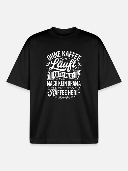 Nothing works here without coffee! - Boxy Heavyweight Unisex Organic T-Shirt by Stanley/Stella - black