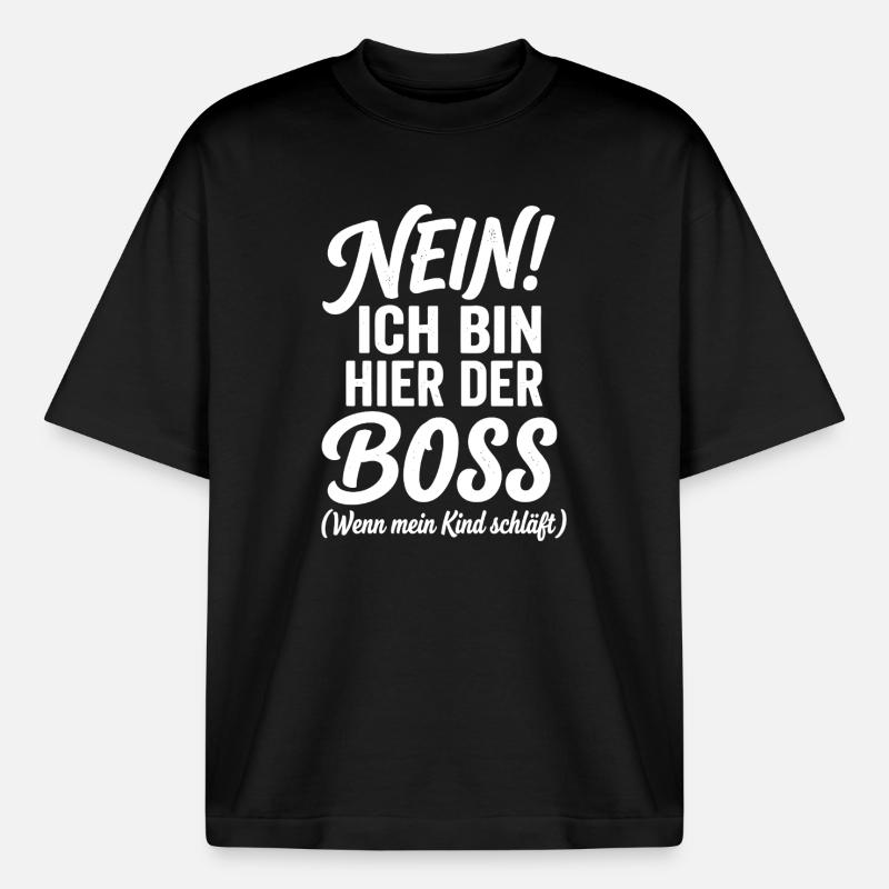 Nein! Ich Bin Hier Der Chef - Boxy Heavyweight Unisex Organic T-Shirt von Stanley/Stella - Schwarz