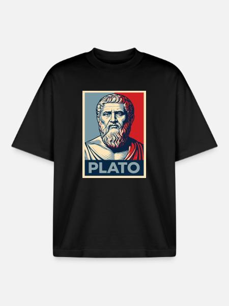 Platon-Porträt im Retro-Design - Boxy Heavyweight Unisex Organic T-Shirt von Stanley/Stella - Schwarz