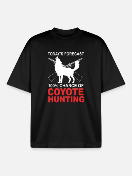 Coyote Hunting Hunter - Boxy Heavyweight Unisex Organic T-Shirt by Stanley/Stella - black