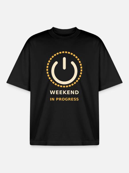 Week-end en Cours - T-shirt unisexe boxy épais biologique Stanley/Stella - noir