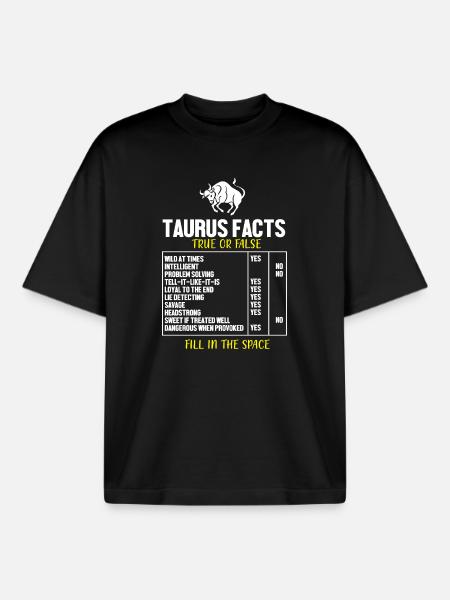 Zodiac sign Taurus - Boxy Heavyweight Unisex Organic T-Shirt by Stanley/Stella - black