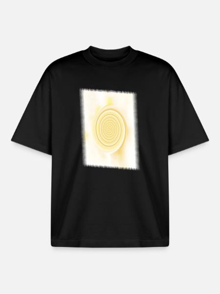Gelbe Spirale Sonnenkreis - Boxy Heavyweight Unisex Organic T-Shirt von Stanley/Stella - Schwarz