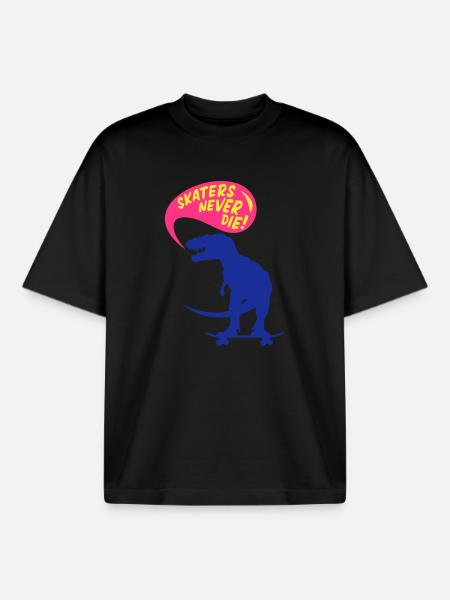 t-rex skater - T-shirt unisexe boxy épais biologique Stanley/Stella - noir