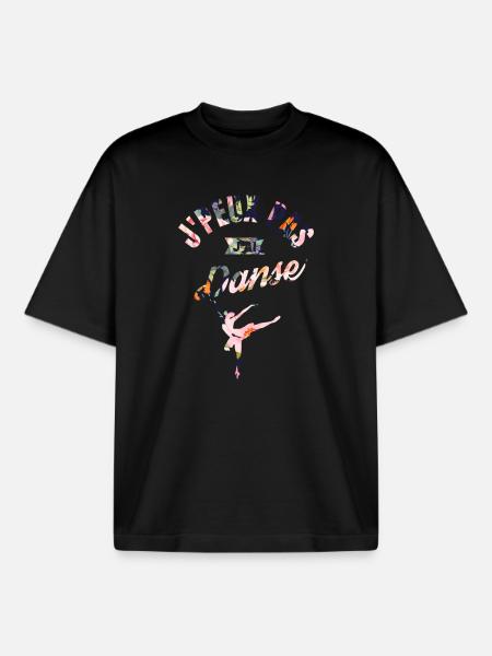J'Peux Pas J'Ai Danse - T-shirt unisexe boxy épais biologique Stanley/Stella - noir