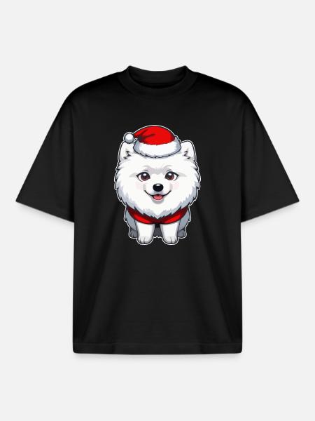 Dog Christmas - Boxy Heavyweight Unisex Organic T-Shirt by Stanley/Stella - black