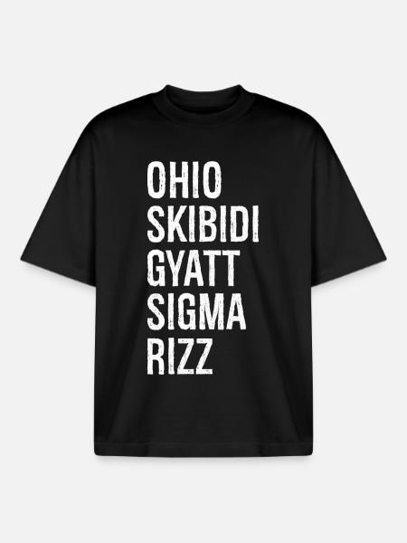 ohio skibidi gyatt sigma rizz - Unisex boxy heavyweight T-skjorte økologisk Stanley/Stella - svart