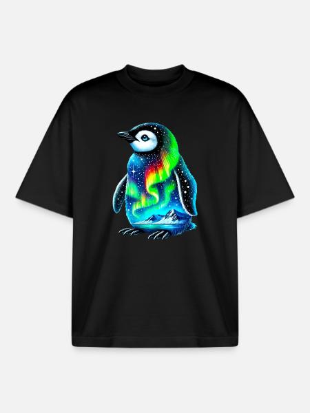 Penguin - Boxy Heavyweight Unisex Organic T-Shirt by Stanley/Stella - black
