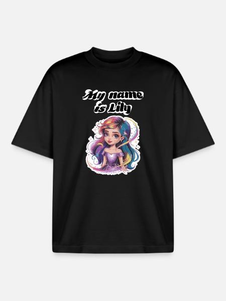 My name is Lily 2026 - T-shirt unisexe boxy épais biologique Stanley/Stella - noir