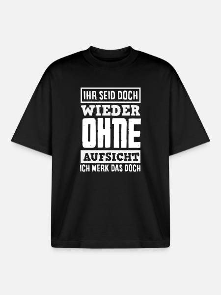 Again without supervision – sarcasm - Boxy Heavyweight Unisex Organic T-Shirt by Stanley/Stella - black