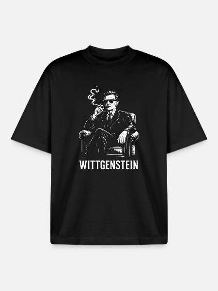 Wittgenstein philosopher Silhouette Smoking - Boxy Heavyweight Unisex Organic T-Shirt by Stanley/Stella - black